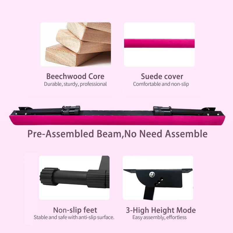 Peakpath 6FT Adjustable&Foldable Gymnastics Balance Beam,Home Gym Equipment,Easy Assembling and Storage,No Tool Require,for Kids Children Girls Training Ages 3-12 - Image 3